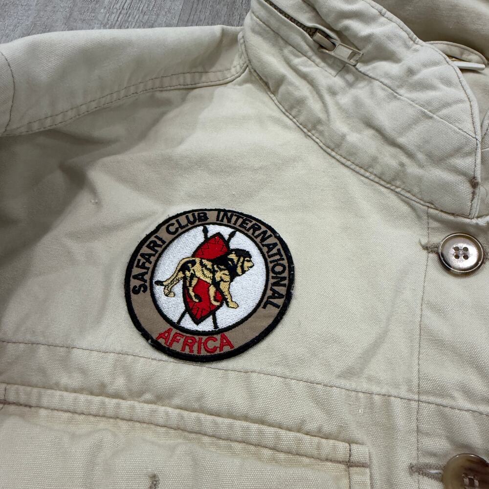 Vintage Cabelas Chore Coat Women's Large Beige Barn Utility y2k Safari Club - Picture 4 of 11